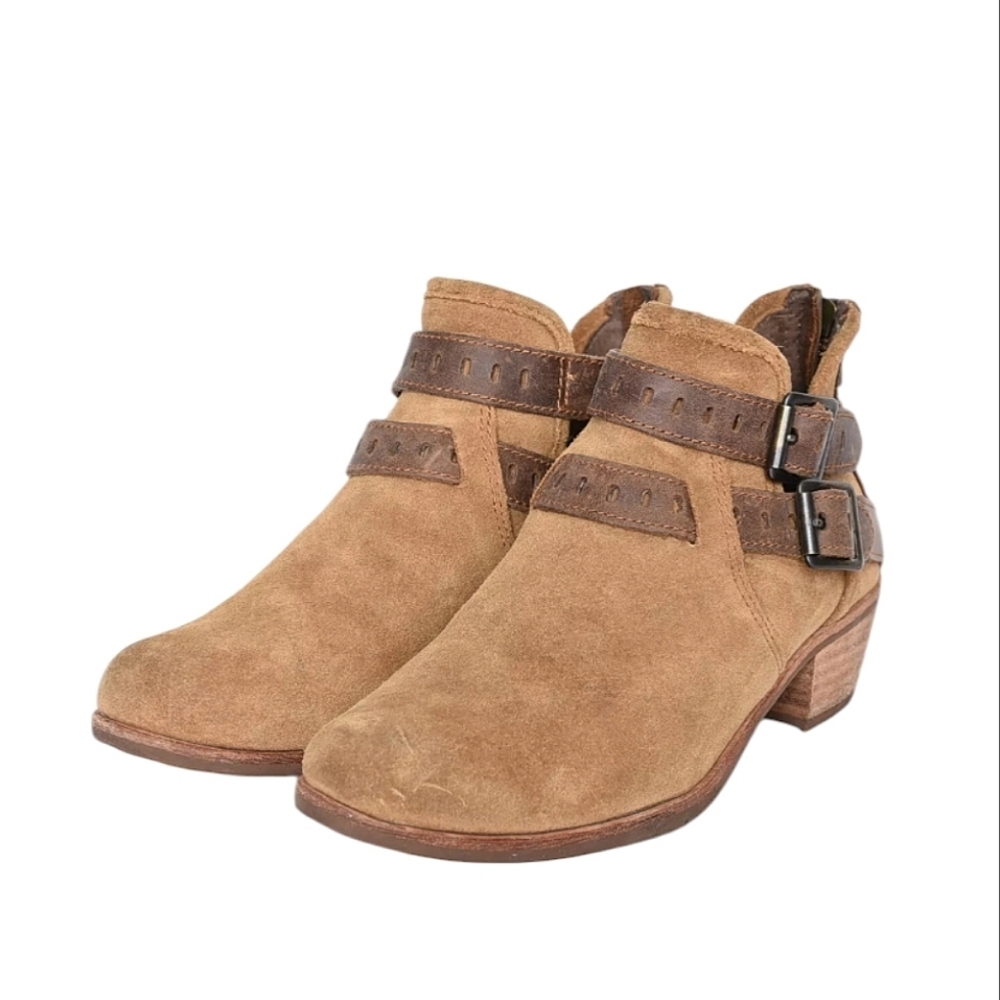 UGG Patsy Chestnut Suede Ankle Boots with Buckles